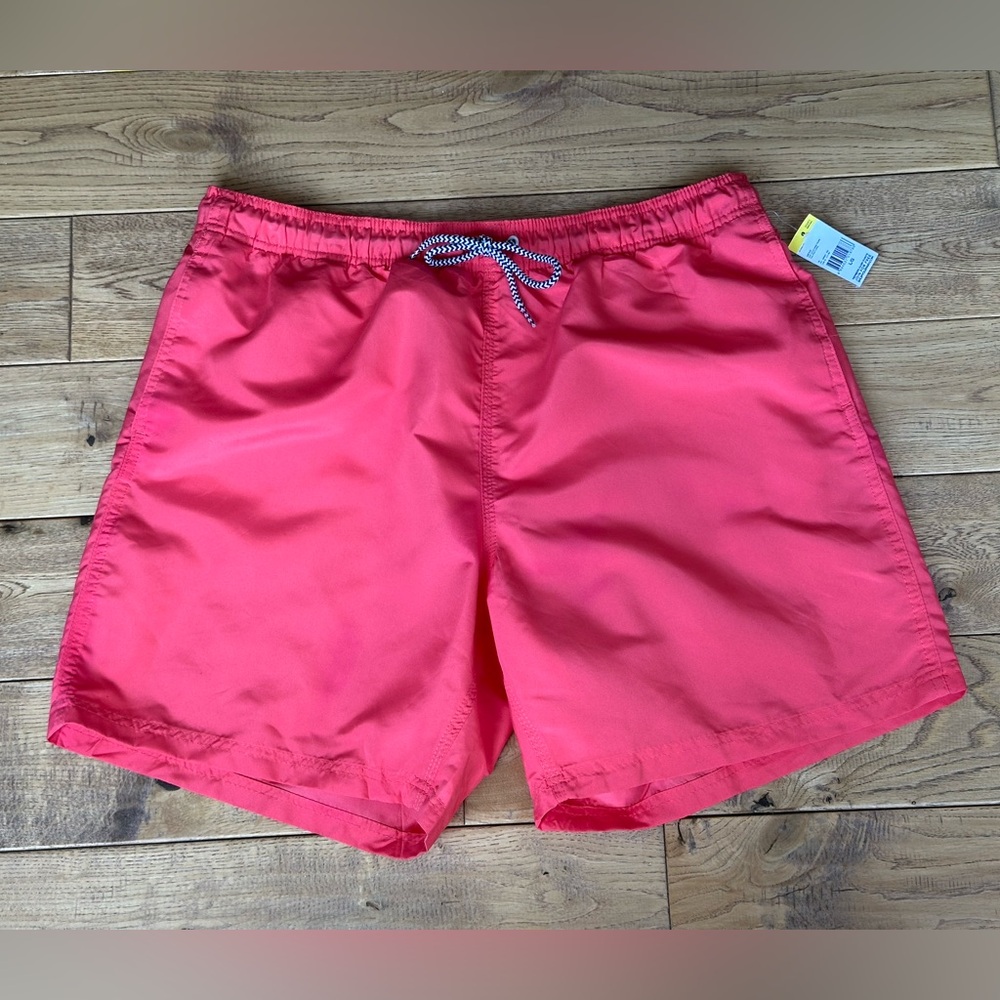 NEW Simply Styled by Sears Calypso Coral Solid Swim Trunks size Large